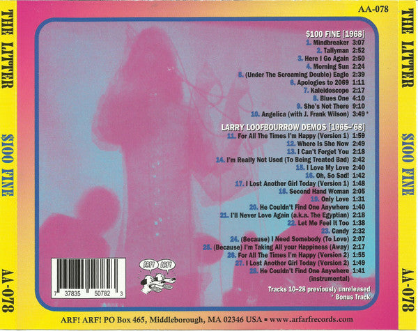 LITTER (リッター) - $100 Fine (US 限定ボーナス入り再発 CD/New)'68年2ndアルバム+デモ!
