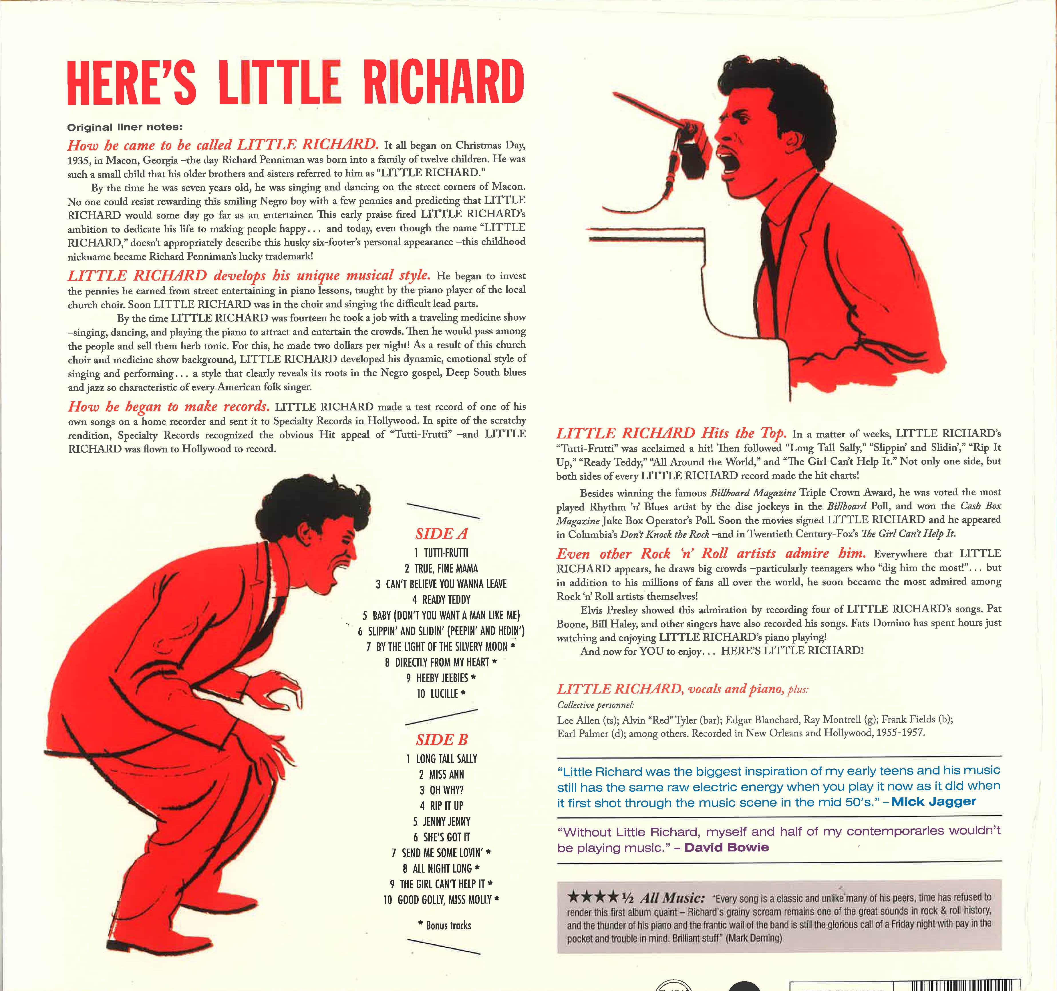 LITTLE RICHARD (リトル・リチャード) - Here’s LIttle Richard (EU 限定ボーナス追加全20曲入り再発 LP/New) ’57年名作デビュー・アルバム!