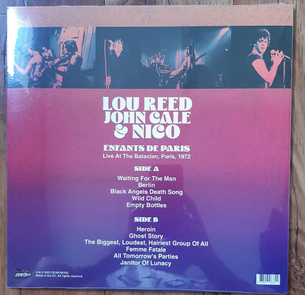 LOU REED, JOHN CALE, NICO (ルー・リード、ジョン・ケイル、ニコ) - Enfants De Paris - Live At The Bataclan, Paris, 1972 (EU 限定300枚「カラーVINYL」再発 LP/ New)