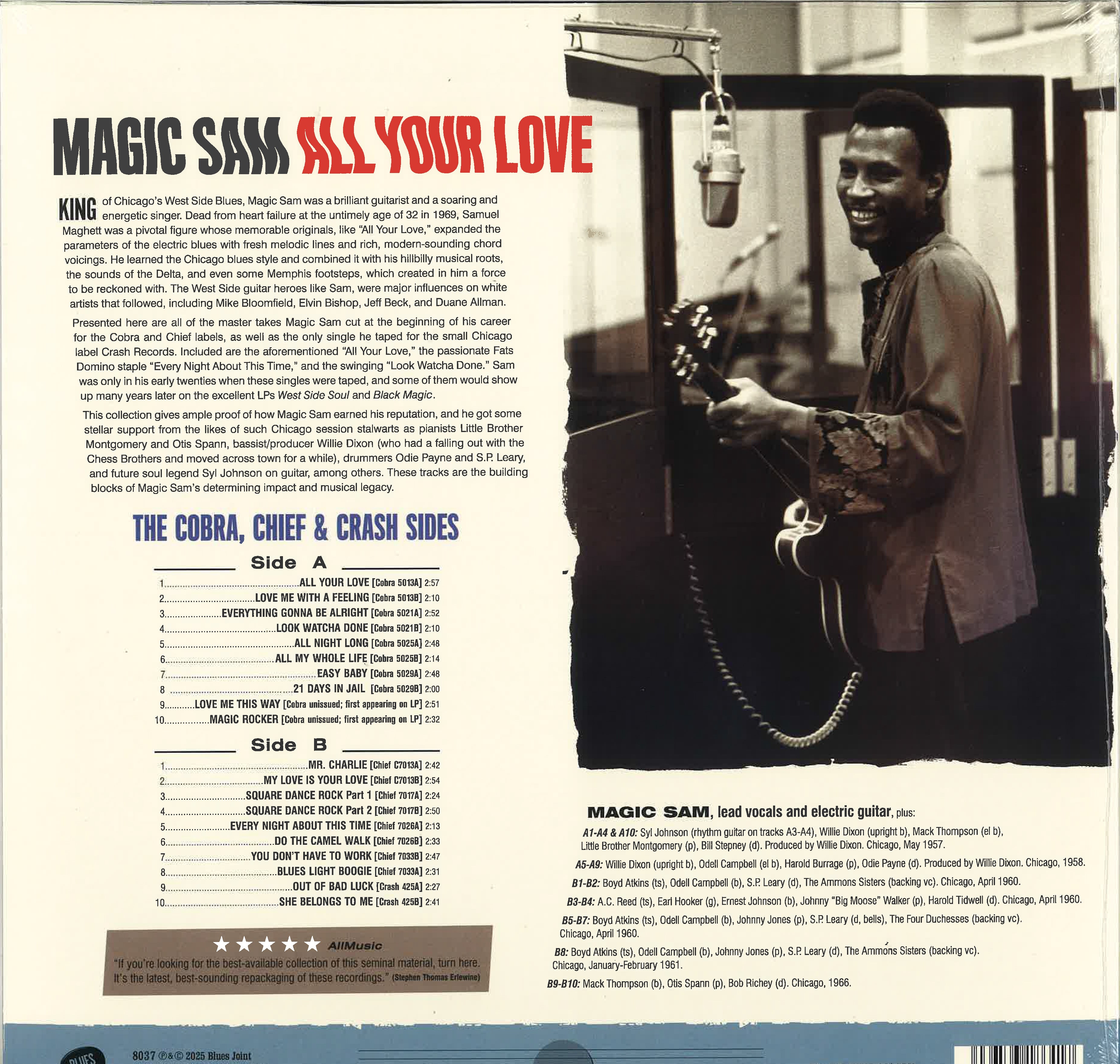 MAGIC SAM (マジック・サム) - All Your Love / The Cobra. Chief & Crash Side (EU限定リリース 180g LP / New) '57〜’66年シングル・コンピ全20曲!