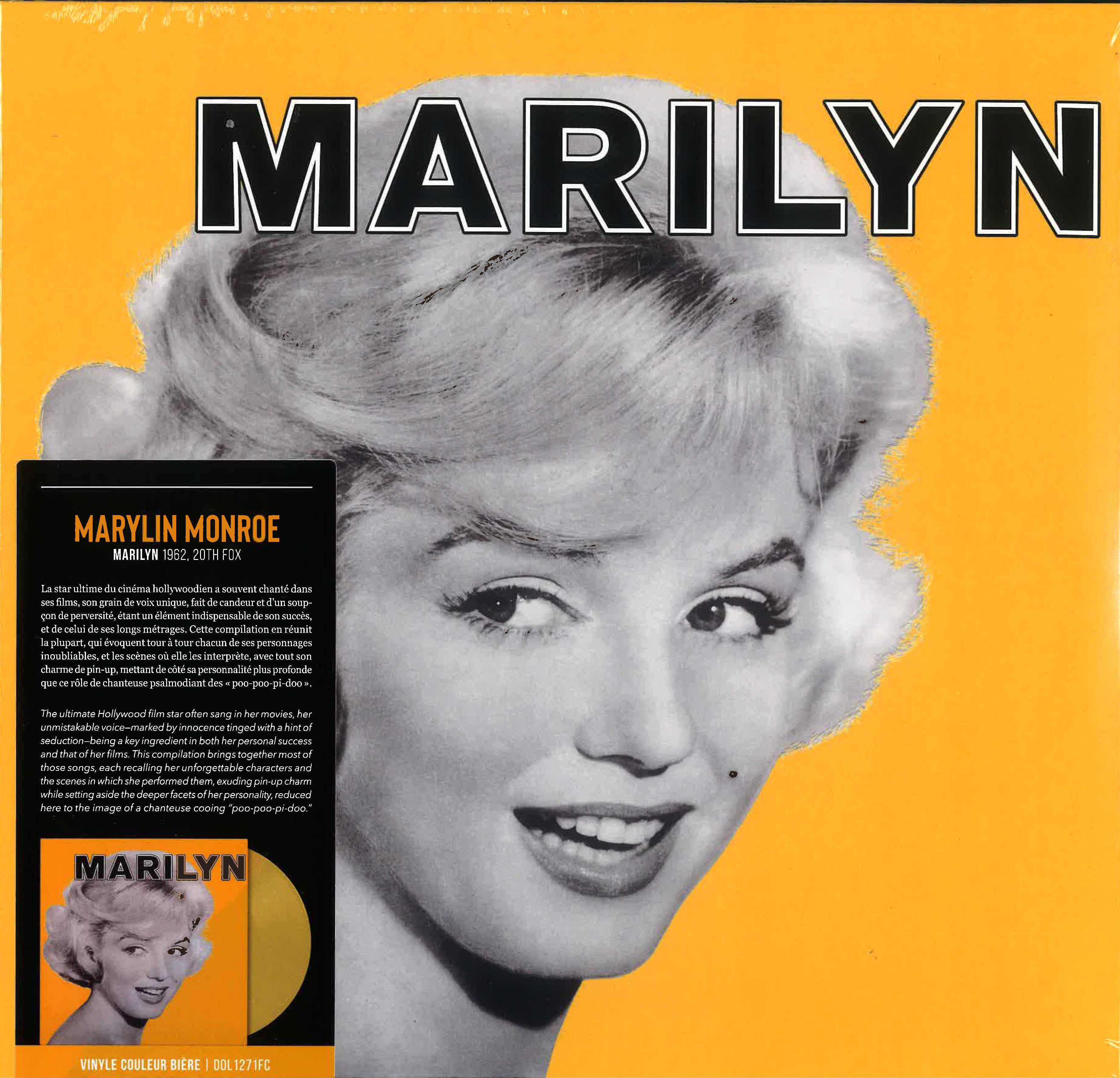 MARILYN MONROE (マリリン・モンロー) - Marilyn Monroe (EU 限定ボーナス追加14曲入り再発「ゴールド VINYL」 LP/New) 主演映画3作からの選曲プラス!