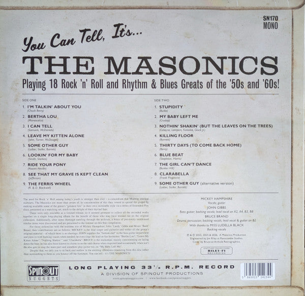 MASONICS, THE (マーソニックス ) - You Can Tell, Its... The Masonics (UK 500枚限定モノラル LP/New) '23〜'25年発表カバー4曲入りEPx4種+未発表のコンピ!