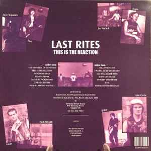 LAST RITES (ラスト・ライツ) - This Is The Reaction (German 「正規」限定再発 LP / New) '84年ファーストアルバム!