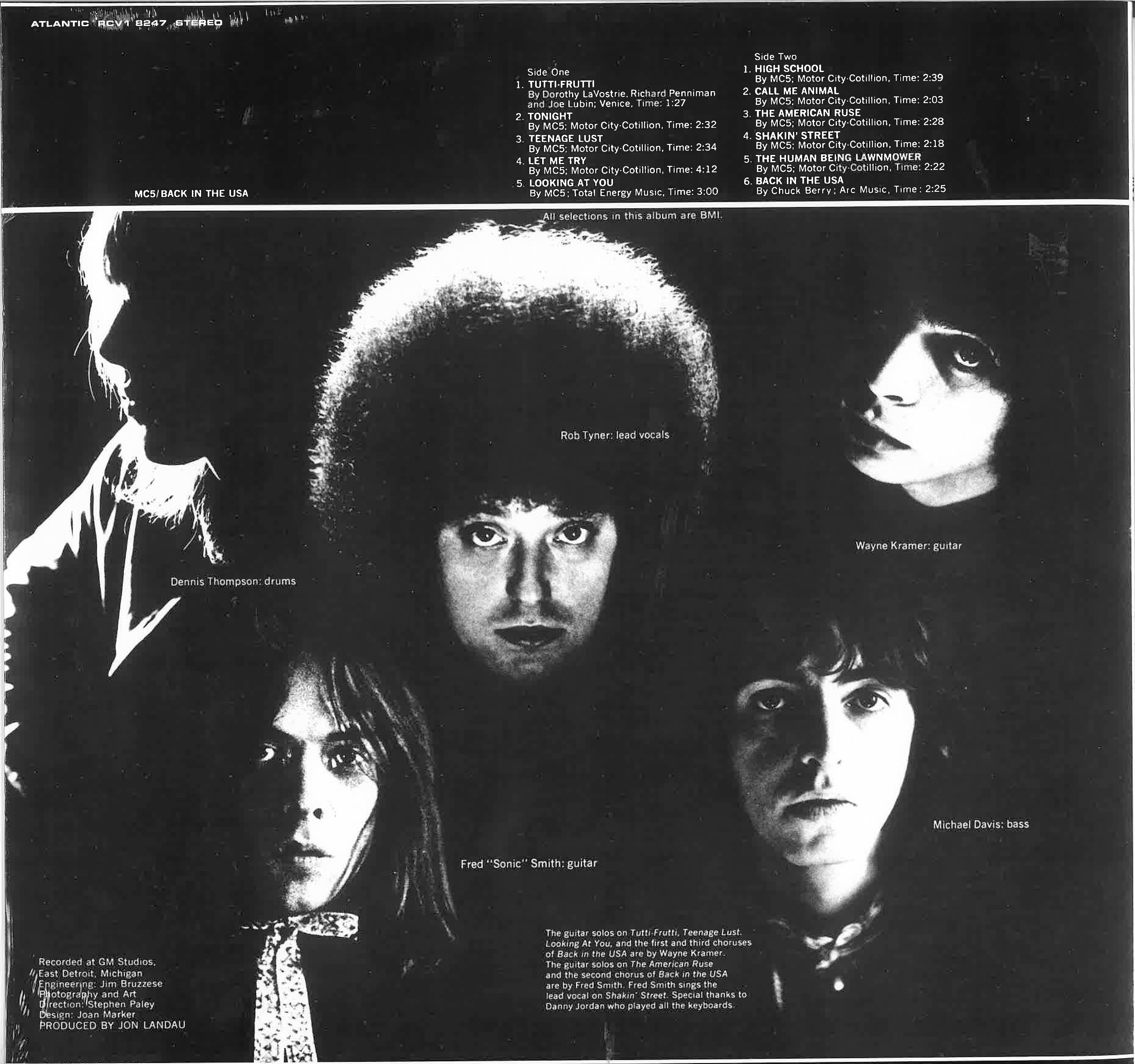MC 5 (エム・シー・ファイヴ) - Back In The USA (US 限定再発「クリスタル・クリア・ヴァイナル」LP/New) 70年初のスタジオ録音セカンドアルバム!