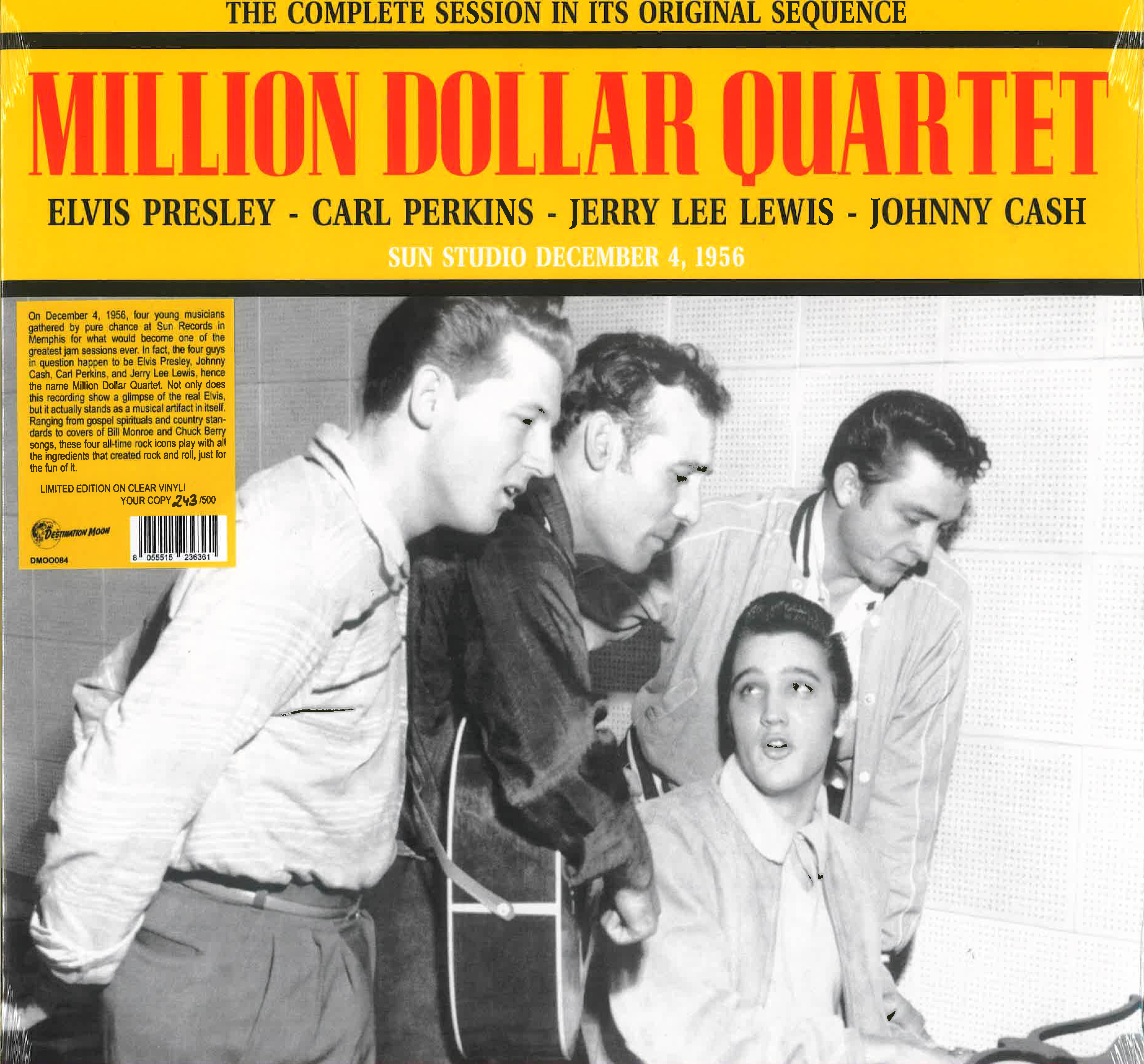 MILLION DOLLAR QUARTET ( =エルビス+カール・パーキンス+ジョニー・キャッシュ+ジェリー・リー・ルイス) - The Complete Session In Its Original Sequence (EU 500枚限定ナンバリング入り「クリア VINYL」再発 LP/New)