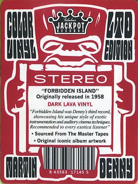 MARTIN DENNY (マーティン・デニー) - Forbidden Island (US 限定復刻再発「Dark Lava=レッド・マーブル VINYL」ステレオ LP/New) '58年サード・アルバム