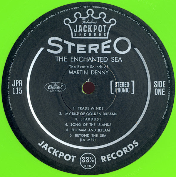 MARTIN DENNY (マーティン・デニー) - The Enchanted Sea (US 限定復刻再発「Tiki Green(ライトグリーン)VINYL」ステレオ LP/New) '60年9作目