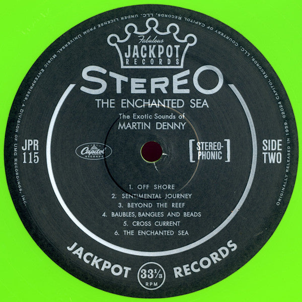 MARTIN DENNY (マーティン・デニー) - The Enchanted Sea (US 限定復刻再発「Tiki Green(ライトグリーン)VINYL」ステレオ LP/New) '60年9作目