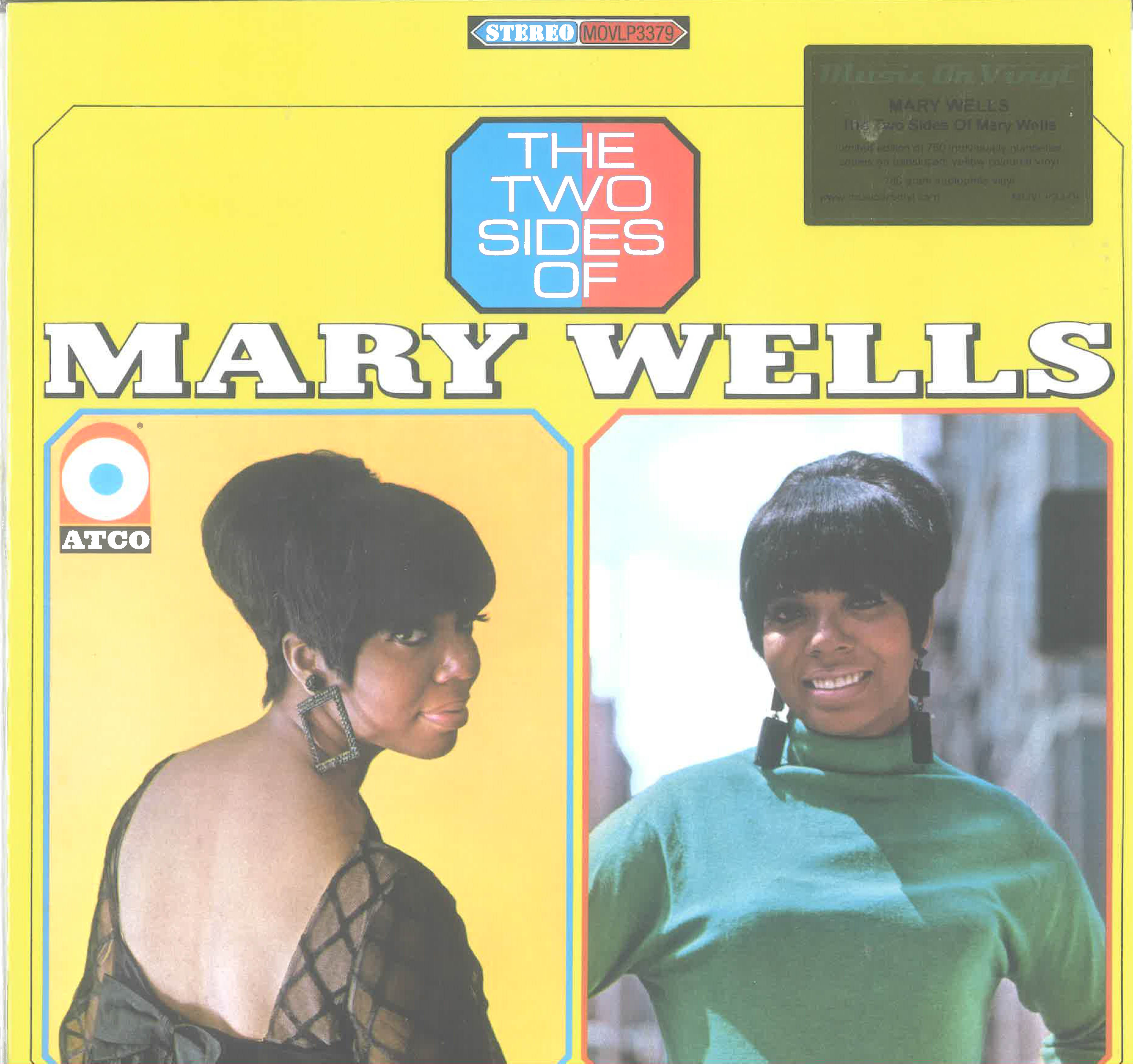 MARY WELLS (メアリー・ウェルズ) - The Two Sides Of Mary Wells (EU M.O.V社 750枚限定再発「クリアイエローVINYL」180g LP/New)