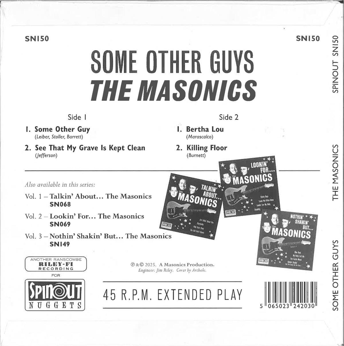 MASONICS, THE (マーソニックス = 元ミルクシェイクス他、英ガレージレジェンド) - Some Other Guys Volume 4 (UK limited 4-track 7-inch EP, 500 copies/New) Fourth installment of their 2025 cover EP series
