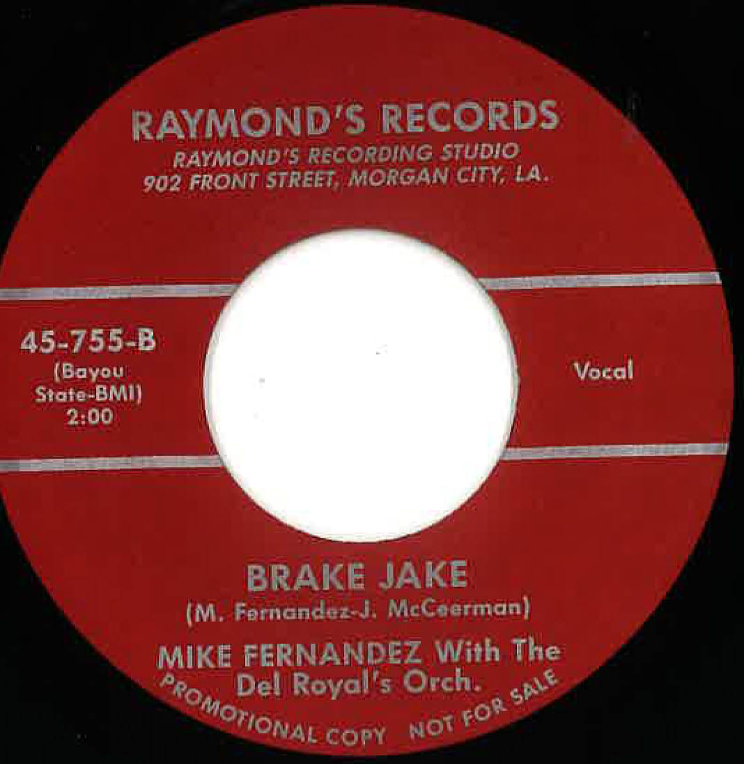 MIKE FERNANDEZ with The Del Royal's Orchestra (マイク・フェルナンデス ) - A-Bomb Bop / Brake Jake (US 限定リプロジャケ付き再発 7"/New) ロカビリージャイヴァー名曲