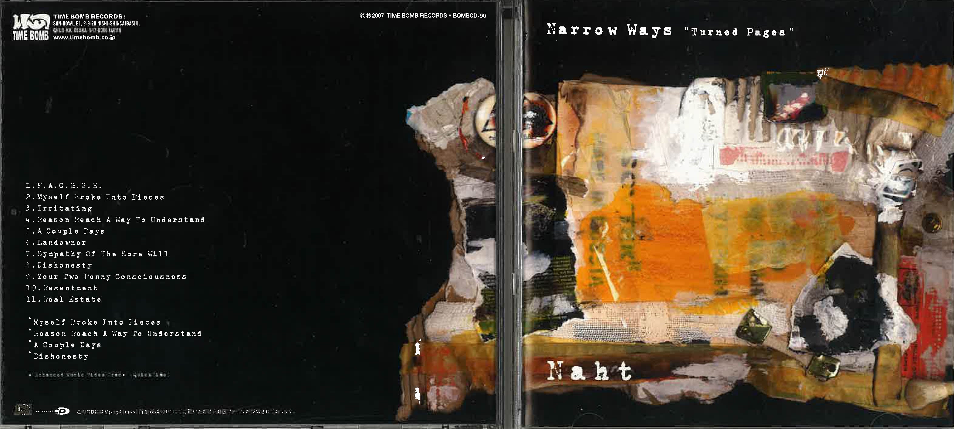 NAHT (ナート) - Narrow Ways "Turned Pages" (Japan タイムボム 限定リマスターエンハンストライブ映像付き再発CD/New) ’99年フル・デビュー・アルバム!