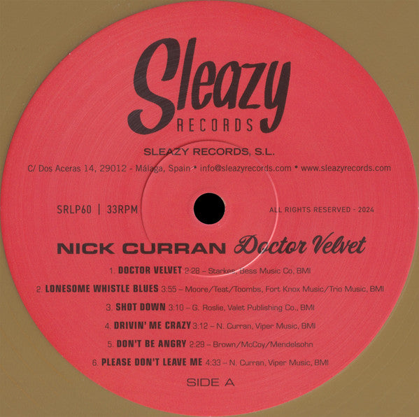 NICK CURRAN & THE NITELIFES (ニック・カラン &ザ・ナイトライフズ) - Doctor Velvet (スペイン限定「ゴールド VINYL」再発180g LP-見開きジャケ/New) '03年名作セカンド・アルバム