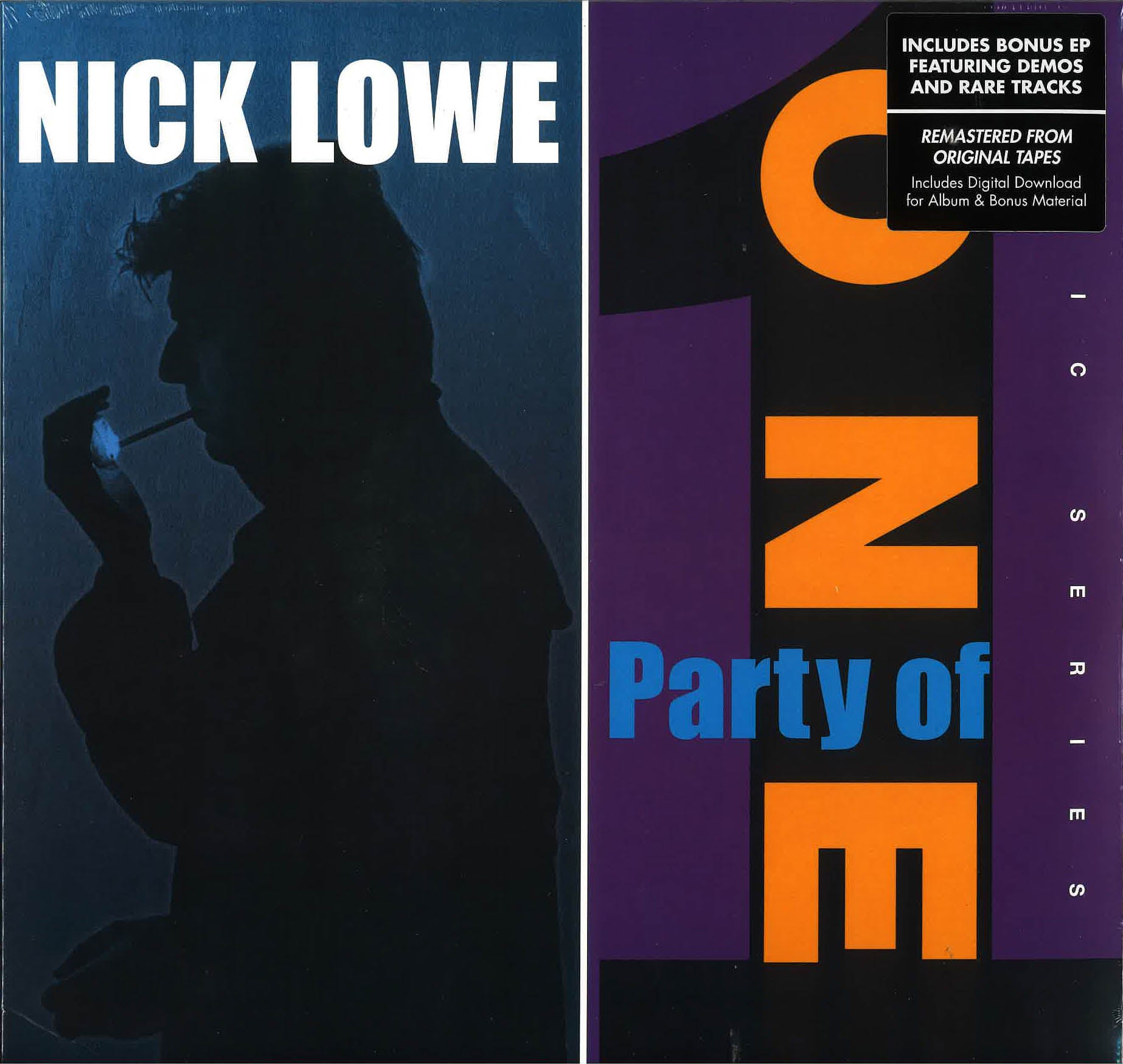 NICK LOWE (ニック・ロウ) - Party Of One (US 限定リマスター再発 LP+4曲入りボーナス10"/ New) '90年41歳時通算8枚目アルバム