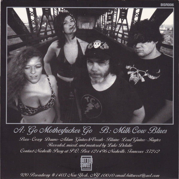 NASHVILLE PUSSY (ナッシュヴィル・プッシー) - Go Motherfucker Go / Milk Cow Blues (US 限定ジャケ付き再発 7"/New)
