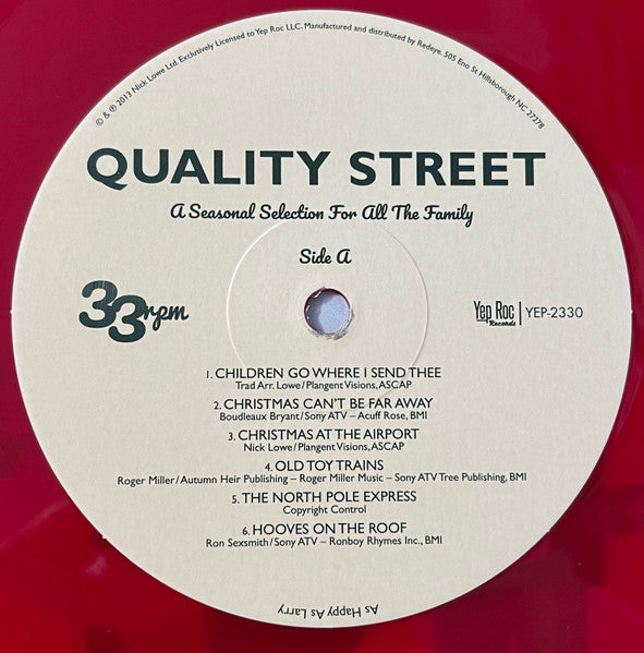 NICK LOWE (ニック・ロウ) - Quality Street (US発売10周年限定再発「赤盤」LP+7インチ/ New)2013年Xマス・アルバム