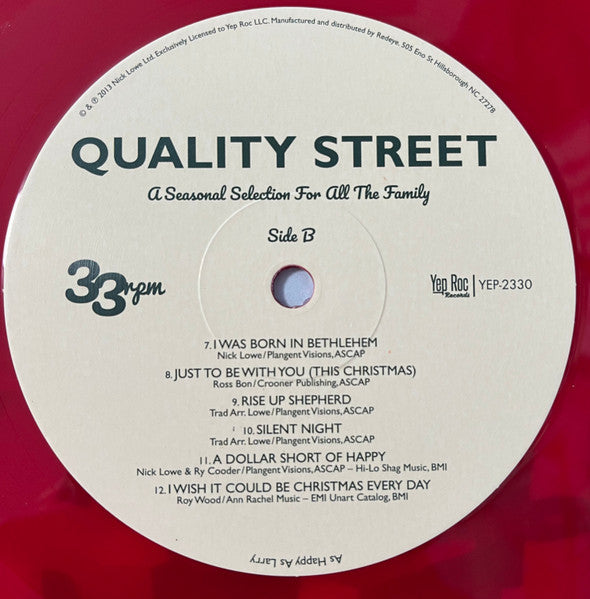 NICK LOWE (ニック・ロウ) - Quality Street (US発売10周年限定再発「赤盤」LP+7インチ/ New)2013年Xマス・アルバム