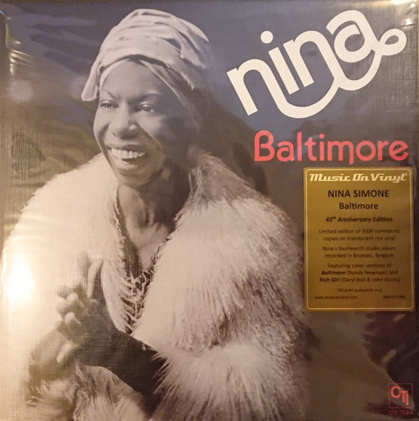 NINA SIMONE (ニーナ・シモン) - Baltimore (EU M.O.V社 3000枚限定再発「クリア赤盤」180g LP-見開きジャケ/New)