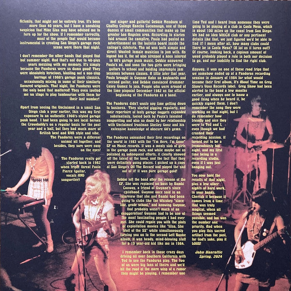 PANDORAS (パンドラス) - It's About Time (スペイン限定再発 LP+ライナー/New) L.A.伝説のガールズ・ガレージ・バンド’84年デビュー・アルバム!