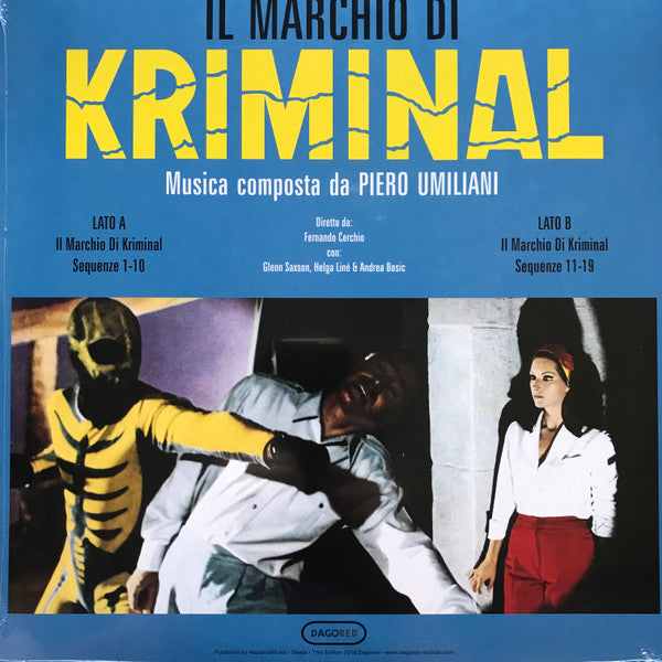 O.S.T.(サントラ) PIERO UMILIANI (音楽 : ピエロ・ウミリアーニ ) - Il Marchio Di Kriminal (Italy 500枚限定イエロー・ヴァイナル LP/New)