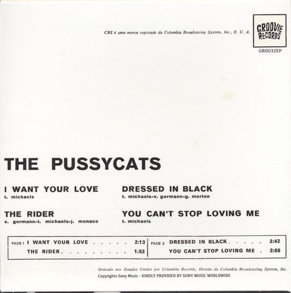 PUSSYCATS, THE (ザ・プッシーキャッツ) - I Want Your Love +3 (Portugal 限定復刻再発ジャケ付き4曲入り7" EP/New)