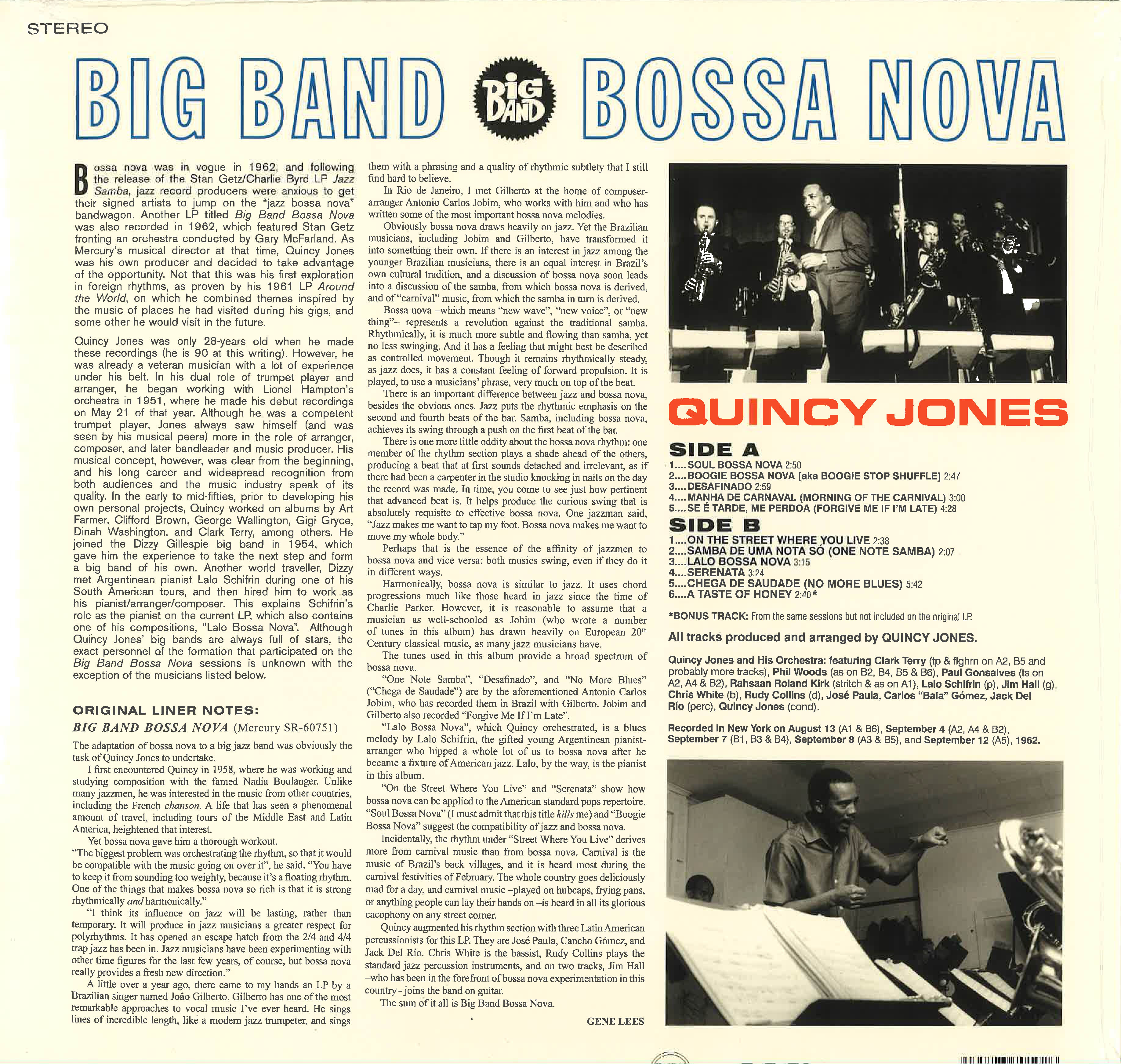 QUINCY JONES (クインシー・ジョーンズ) - Big Band Bossa Nova (EU 限定ボーナス入り再発180g LP/New) '62年ボサノヴァ名作!