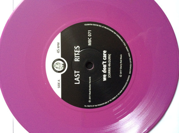 LAST RITES (ラスト・ライツ) - We Don't Care (German 100枚限定再発パープルヴァイナル 7"/ New)