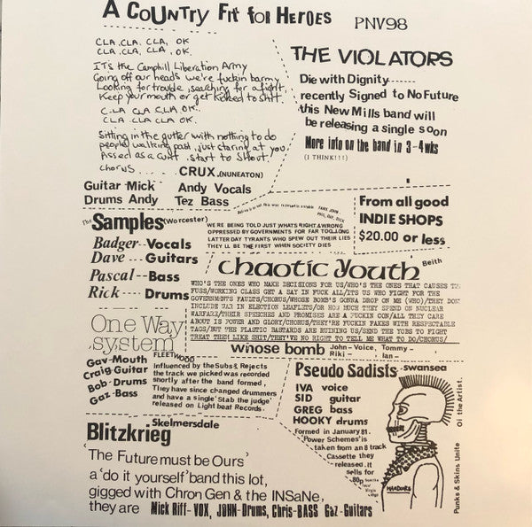 V.A. (Fo Futureレコーズ「デモ音源」コンピ)- A Country Fit For Heroes (US 限定再発「グリーンヴァイナル」12" / New)