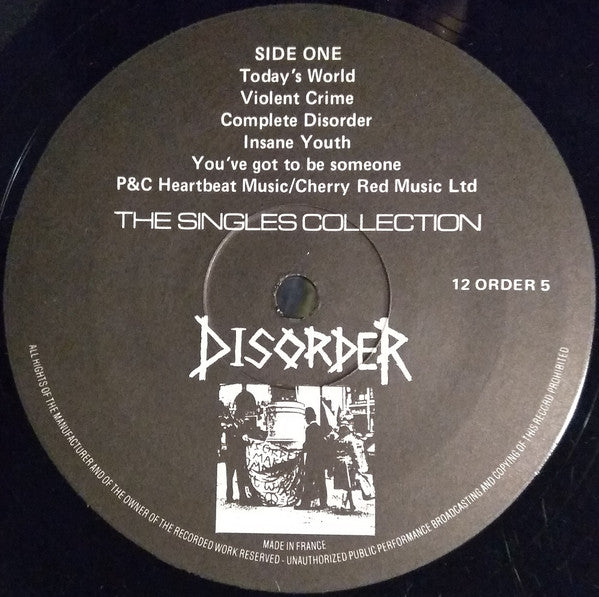 DISORDER (ディスオーダー) - The Singles Collection (UK オリジナル LP)