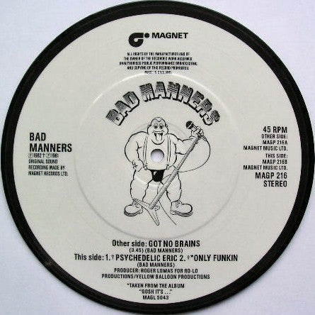 BAD MANNERS (バッド・マナーズ) - Got No Brains (UK 限定ピクチャー7"/PVC) B1はアルバム未収録!