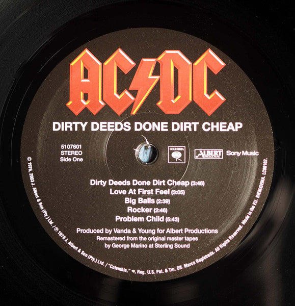 AC/DC (エーシー・ディーシー) - Dirty Deeds Done Dirt Cheap (EU 限定「リマスター再発」LP/ New)
