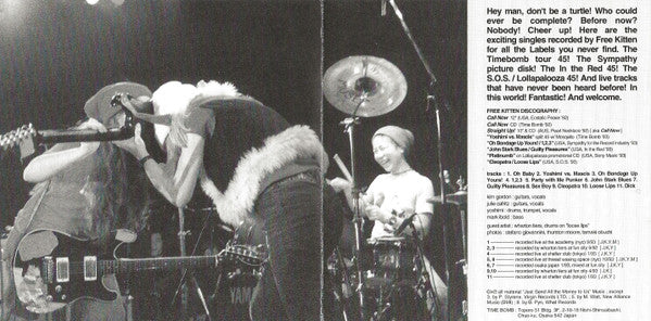 FREE KITTEN (フリー・キトゥン) - Unboxed (Japan タイムボム 限定、日本のみのボーナス入り CD / New)ヨシミ(BOREDOMS)加入後シングル編集の'94年発表コンピ。 残少!