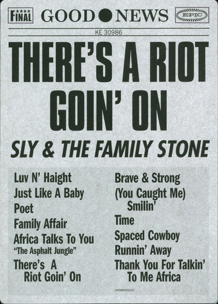 SLY & THE FAMILY STONE (スライ&ファミリーストーン) - There’s A Riot Goin’ On (EU Epic 限定復刻再発レッドヴァイナル LP/New)