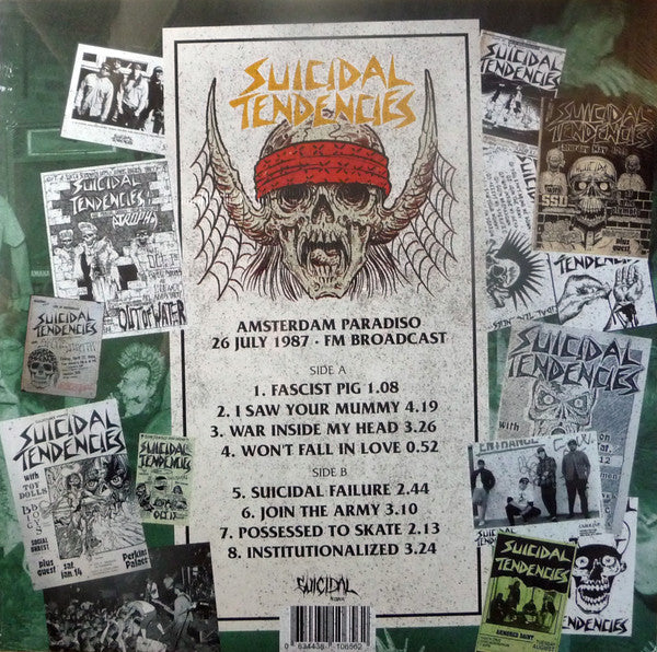 SUICIDAL TENDENCIES (スーサイダル・テンデンシーズ) - Amsterdam Paradiso, 26 July 1987 : FM Broadcast (EU 限定プレス LP/ New)