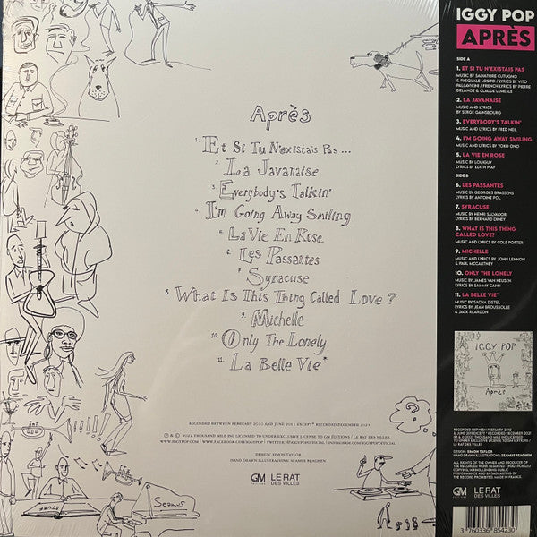 IGGY POP (イギー・ポップ ) - Aprè (US RSD ブラックフライデー 2022 限定「ピンクヴァイナル」LP+帯/ New) '12年のレアなカバーアルバム!