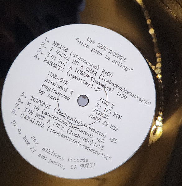 DESCENDENTS (ディセンデンツ) - Milo Goes To College (EU 限定リプロ再発 LP/ New) '82年ファーストアルバム!