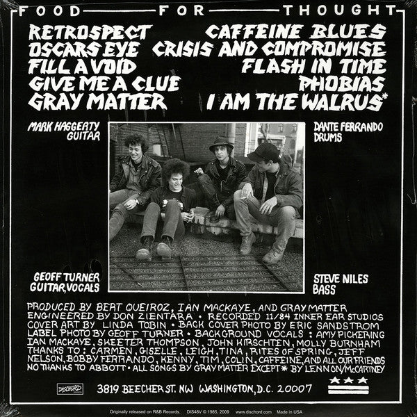 GRAY MATTER (グレイ・マター) - Food For Thought (US 限定再発LP/ New)