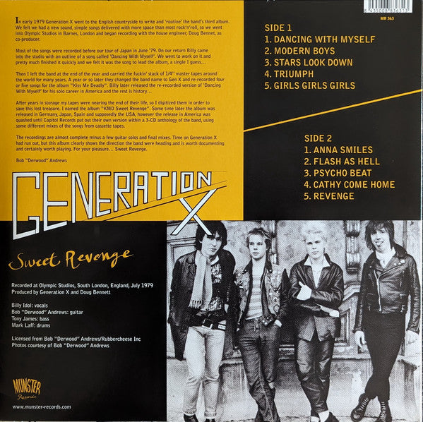 GENERATION X (ジェネレーション X) - Sweet Revenge (Spain 限定プレス再発 LP/ New)