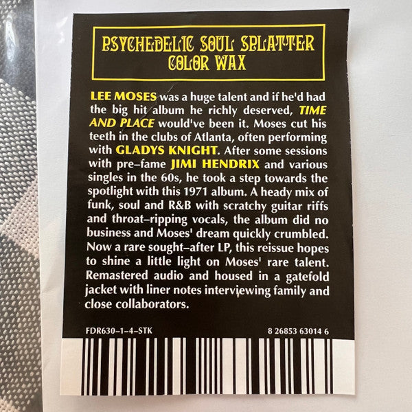 LEE MOSES (リー・モーゼス) - Time And Place (US 限定復刻再発「(サイケデリック・ソウル・スプラッター)カラー VINYL」LP-見開きジャケ/New)