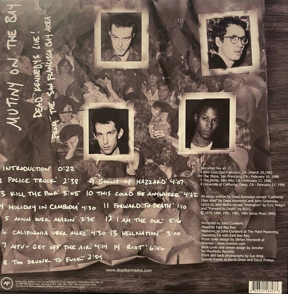 DEAD KENNEDYS (デッド・ケネディーズ) - Mutiny On The Bay : Live From The San Francisco Bay Area (UK 限定再発「ブラックヴァイナル」2xLP/ New) 初のオフィシャル・ライブ・アルバム!