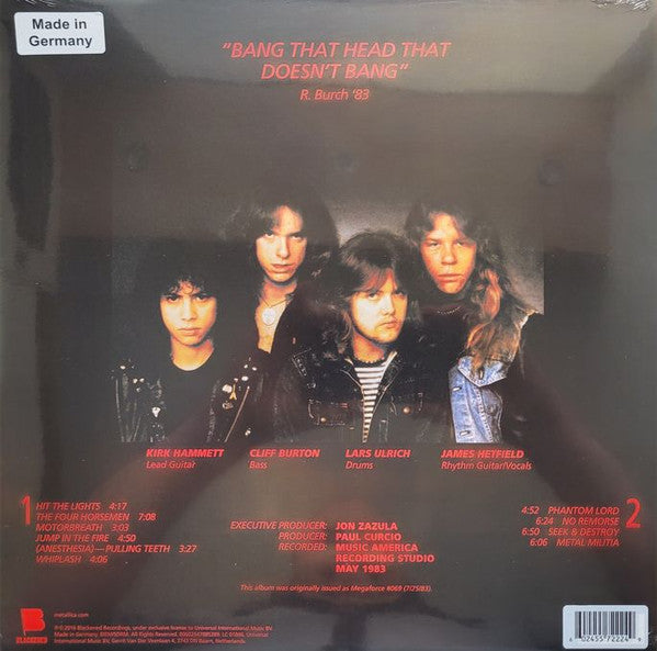 METALLICA (メタリカ) - Kill 'Em All (EU 限定再発「レッドヴァイナル」LP/ New)
