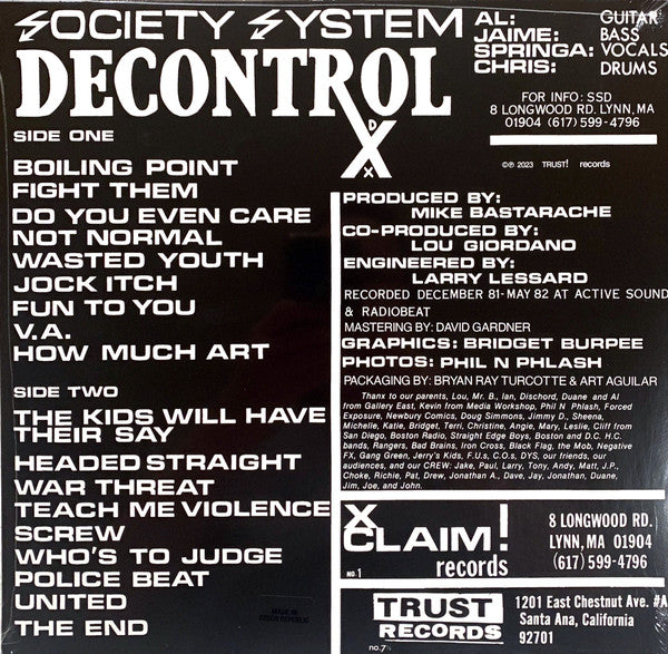SSD (Society System Decontrol) (エス・エス・ディー ) - The Kids Will Have Their Say (US 正規再発「2,000枚限定パープルヴァイナル」LP/ New) '82年ストレートエッジ名作!