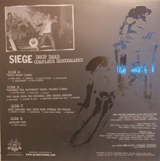 SIEGE (シージ) - Drop Dead - Complete Discography (Italy 350枚限定再発「ブラックヴァイナル」2xLP/New) 伝説のボストンハードコア!