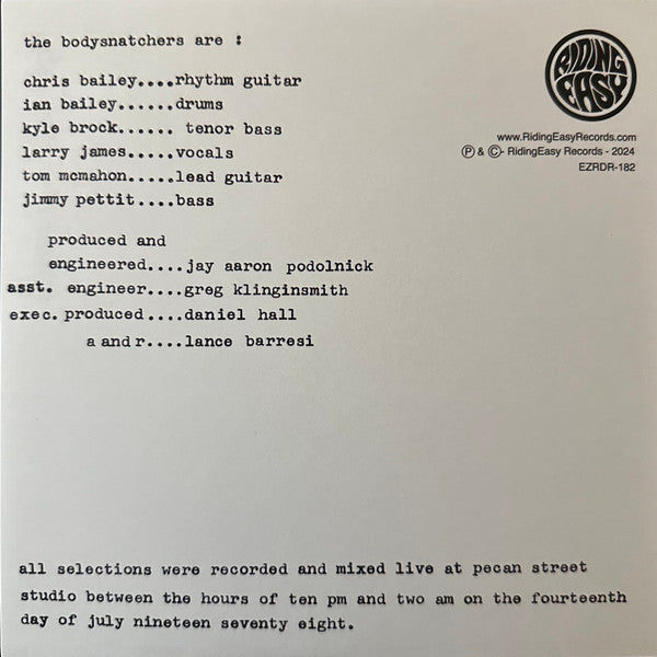 BODYSNATCHERS, THE (ザ ・ボディースナッチャーズ) - The Bodysnatchers (US RSD 2024「1,000枚限定再発」7"/ New)