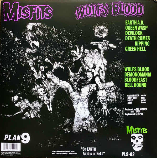 MISFITS (ミスフィッツ) - Earth A.D. / Wolfs Blood (US '24 正規再発「RSD Essential 限定パープルヴァイナル」LP/ New) '83年セカンドアルバム!