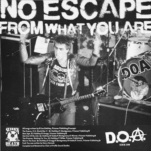 V.A. (D.O.A.のカバーコンピ) - No Escape From What You Are (Canada 限定「ブラックヴァイナル」LP/ New)