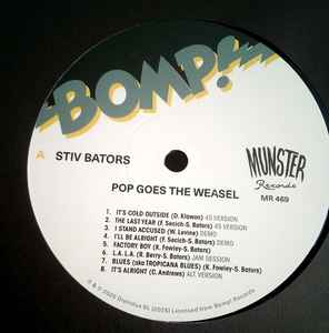 STIV BATORS (スティヴ・ベイター) - Pop Goes The Weasel (Spain 「RSD 2025」限定「180g」LP/ New) レア音源コンピレーション !