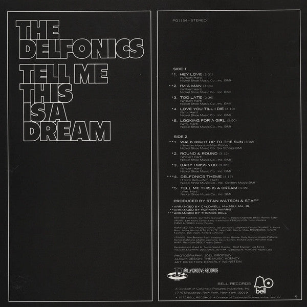 DELFONICS - Tell Me This Is A Dream (US 限定復刻再発 LP/New ) フィリー甘茶'72年4作目名作アルバム!
