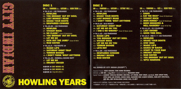 CITY INDIAN (シティ・インディアン) - Howling Years (Japan タイムボム 限定 DVD x 2枚組/New)94年の解散ライブまで、メンバー3期に渡る約4年分のライブ編集作!