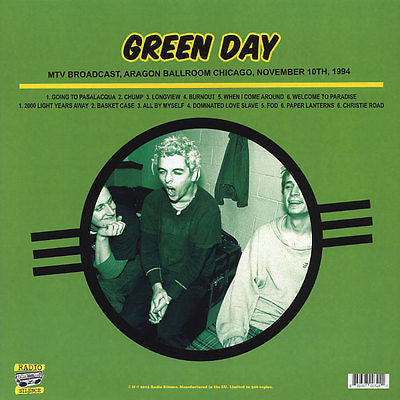 GREEN DAY (グリーン・デイ) - MTV Broadcast, Aragon Ballroom Chicago, November 10th, 1994 (UK 500枚限定再発 LP/ New) 「Dookie」期の定番ライブ!